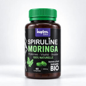 Spiruline Moringa Hydra Plus 500 mg – 60 & 120 comprimés