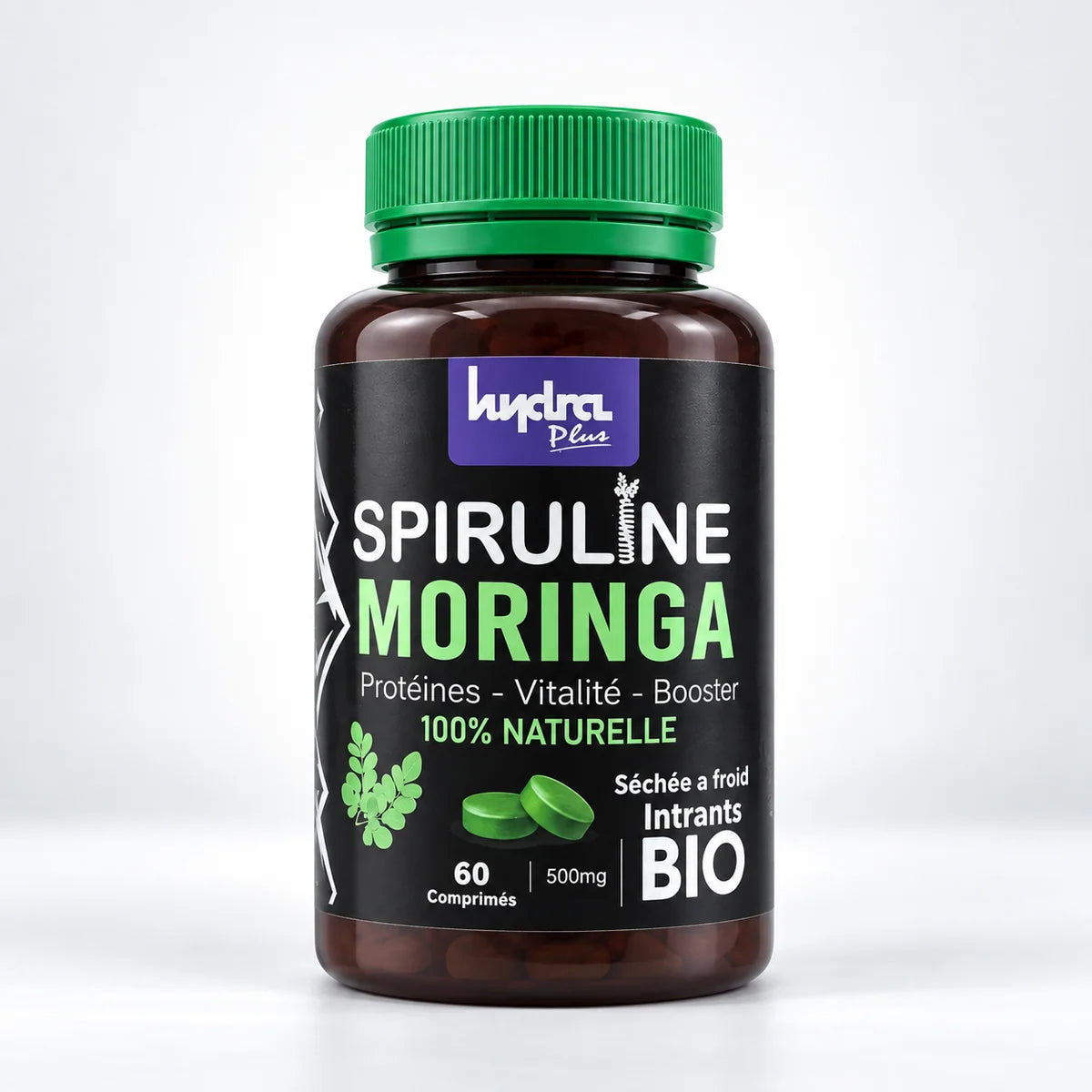 Spiruline Moringa Hydra Plus 500 mg – 60 & 120 comprimés